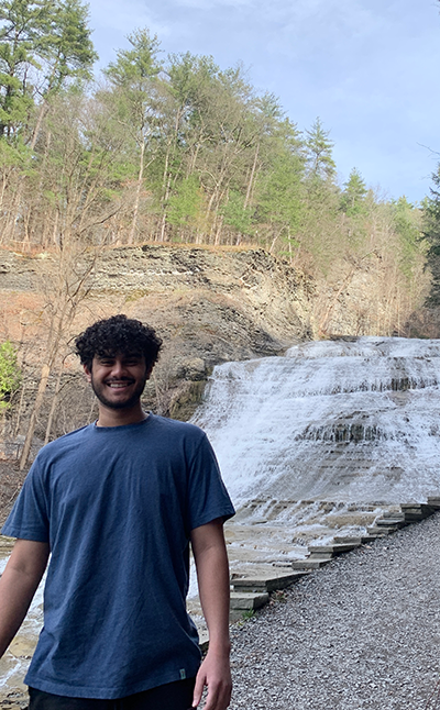 Mohammad Alattas with waterfall